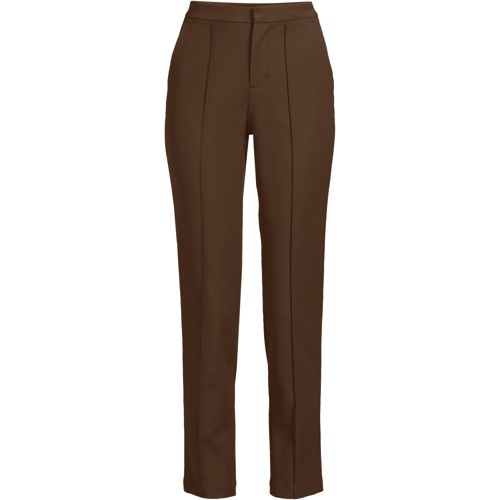 Women's High Rise Bi Stretch Pintuck Pencil Ankle Pants