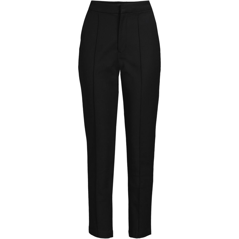 Women's High-Rise Slim Straight Leg Pintuck Ankle Pants - A New Day Black 14  1 ct
