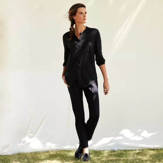 Women's High Rise Bi Stretch Pintuck Pencil Ankle Pants - primary