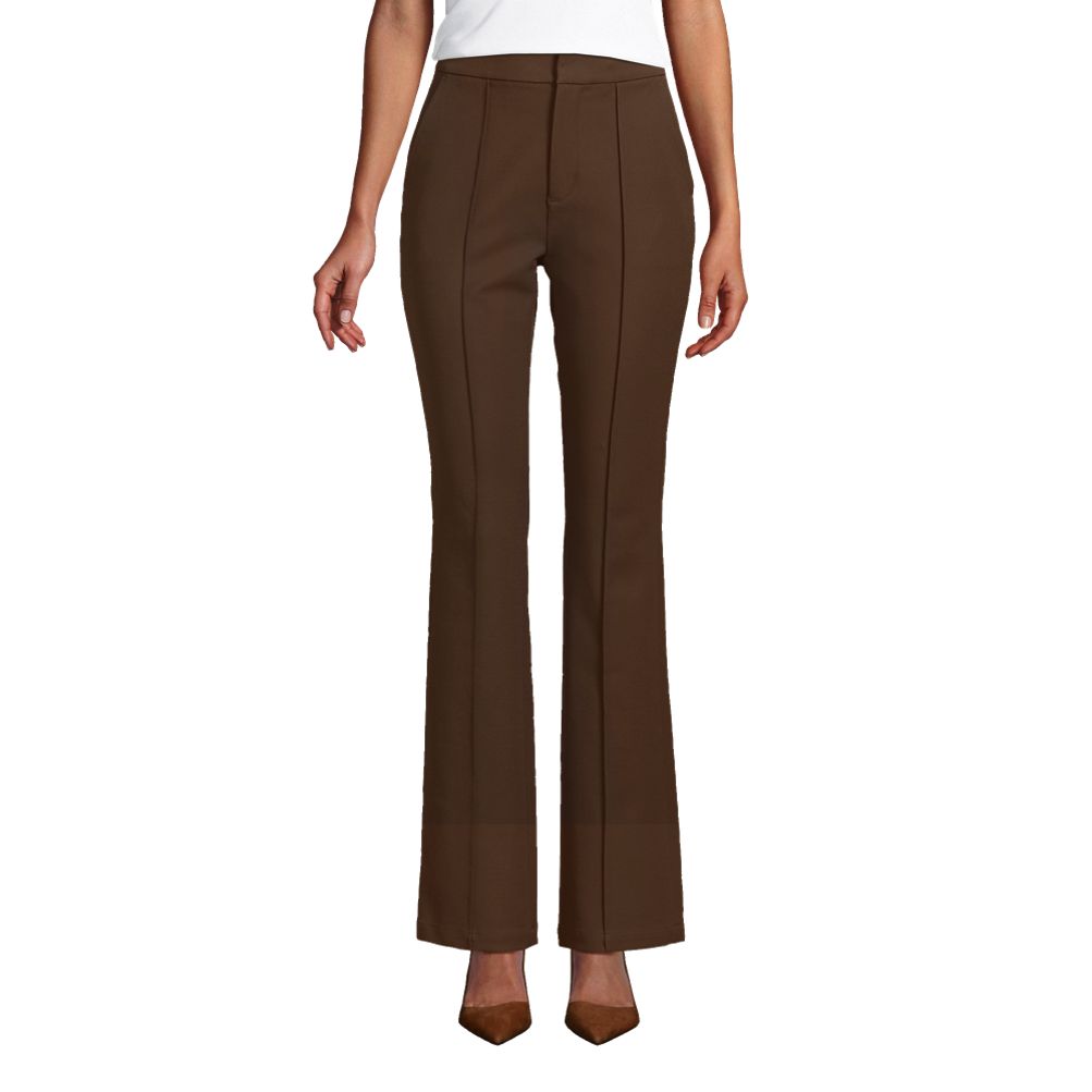 Women's High Rise Bi Stretch Pintuck Boot Cut Pants | Lands' End