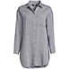 Women's Plus Size Linen Long Sleeve Oversized Extra Long Tunic Top, Front