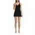 Women's V-neck Tulip Wrap Swim Dress One Piece Swimsuit, Front