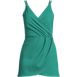 Women's Plus Size V-neck Tulip Wrap Swim Dress One Piece Swimsuit, Front