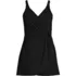 Women's V-neck Tulip Wrap Swim Dress One Piece Swimsuit, Front