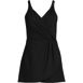 Women's V-neck Tulip Wrap Swim Dress One Piece Swimsuit, Front