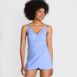 Women's V-neck Tulip Wrap Swim Dress One Piece Swimsuit, Front