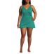 Women's Plus Size V-neck Tulip Wrap Swim Dress One Piece Swimsuit, Front