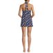 Women's Square Neck Halter Swim Dress One Piece Swimsuit, Back