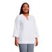 Women's Plus Size Linen Split Neck Tunic Top, alternative image