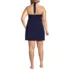 Women's Plus Size Square Neck Halter Swim Dress One Piece Swimsuit, Back