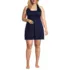 Women's Plus Size Square Neck Halter Swim Dress One Piece Swimsuit, Front