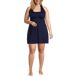 Women's Plus Size Square Neck Halter Swim Dress One Piece Swimsuit, Front