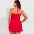 Women's Plus Size Square Neck Halter Swim Dress One Piece Swimsuit, Back