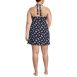 Women's Plus Size Chlorine Resistant Square Neck Halter Swim Dress One Piece Swimsuit, Back