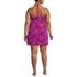 Women's Plus Size Chlorine Resistant Square Neck Halter Swim Dress One Piece Swimsuit, Back