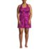 Women's Plus Size Chlorine Resistant Square Neck Halter Swim Dress One Piece Swimsuit, Front