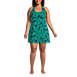 Women's Plus Size Chlorine Resistant Square Neck Halter Swim Dress One Piece Swimsuit, Front