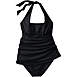 Women's Plus Size Chlorine Resistant Square Neck Halter Swim Dress One Piece Swimsuit, alternative image