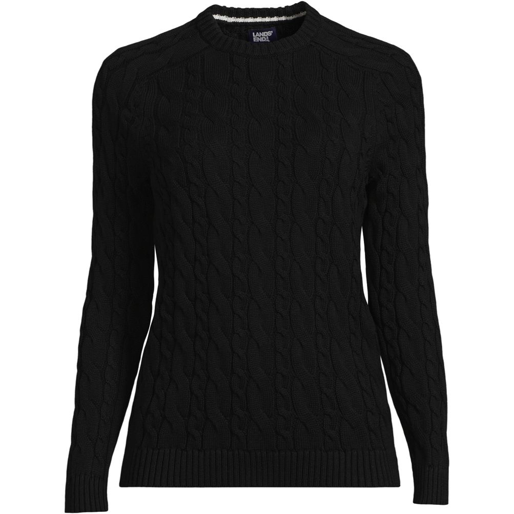 Ladies black best sale crew neck sweater