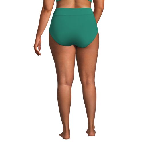  Lands' End Bikinihose Mit Hohem Beinausschnitt, Damen, Größe:48-50 Plus, Grün, Elasthan/nylon-mischung, By Lands' End 
