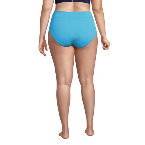 Women's Plus Size Chlorine Resistant High Leg High Waisted Bikini Swim Bottoms - Secondary