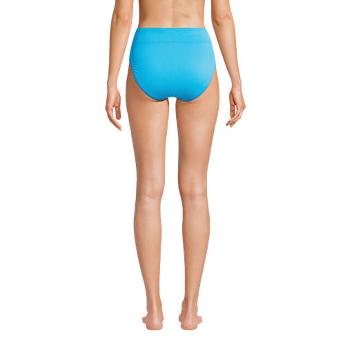Women's Chlorine Resistant High Leg High Waisted Bikini Swim Bottoms - Secondary