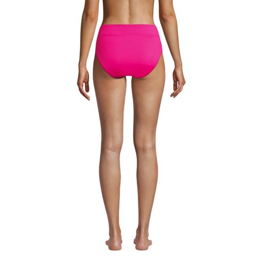  Lands' End Bikinihose Mit Hohem Beinausschnitt, Damen, Größe:32-34 Regular, Pink, Elasthan/nylon-mischung, By Lands' End 