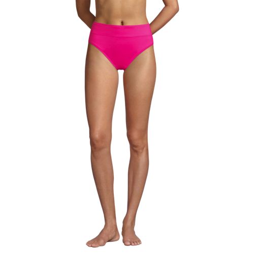 Lands' End Bikinihose Mit Hohem Beinausschnitt, Damen, Größe:32-34 Regular, Pink, Elasthan/nylon-mischung, By Lands' End 