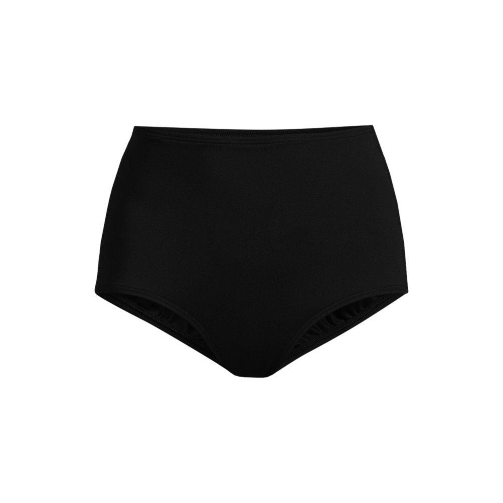 Black Modest High Waisted Full Coverage Bikini Bottoms