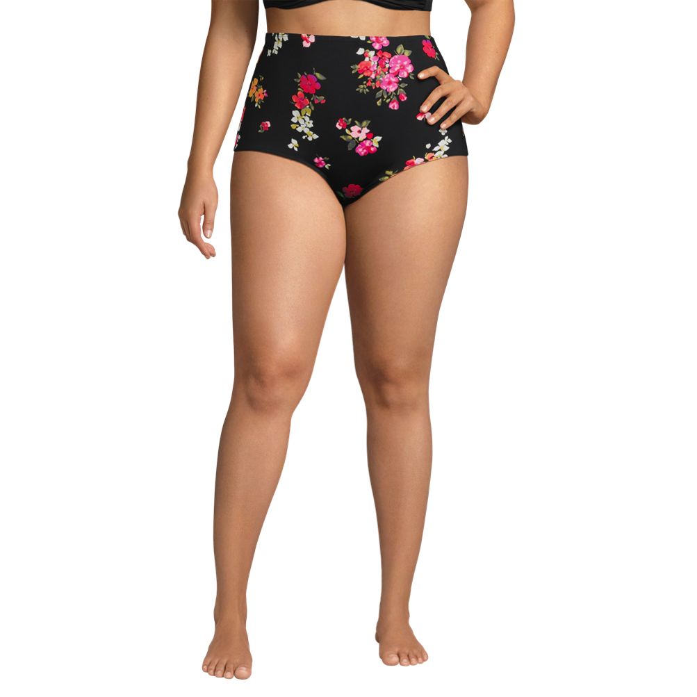 Women s Plus Size Tummy Control Tugless High Waisted Bikini Swim Bottoms Lands End