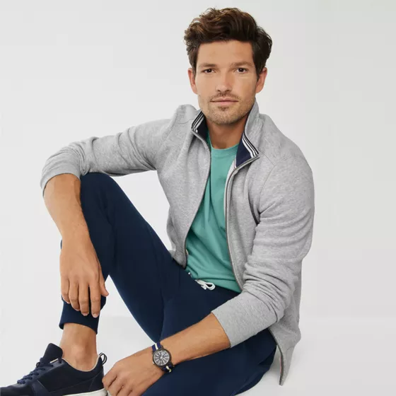 Men's Long Sleeve Serious Sweats Mock Full Zip - primary