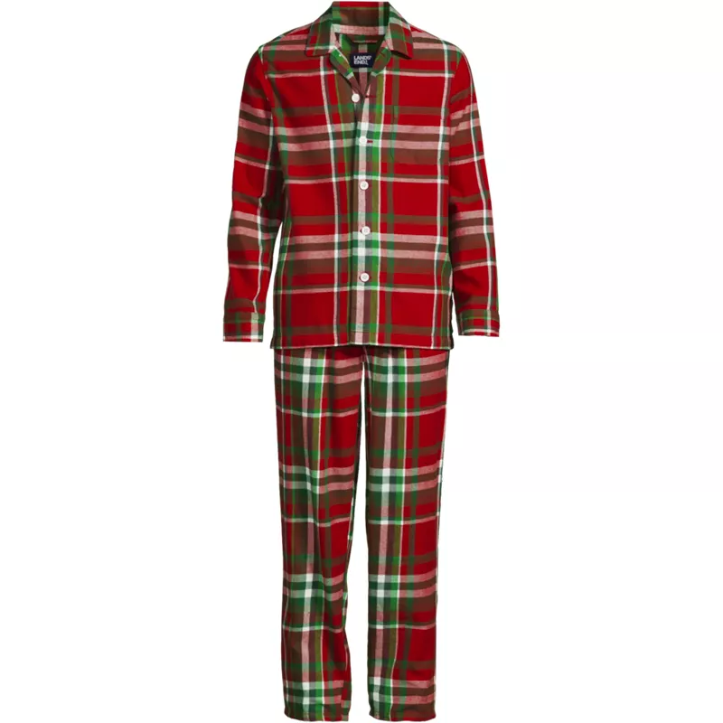 Men's Flannel Pajama Set, Front