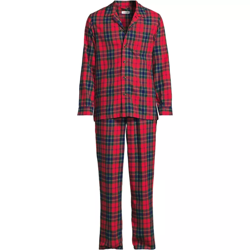 Men's Flannel Pajama Set, Front