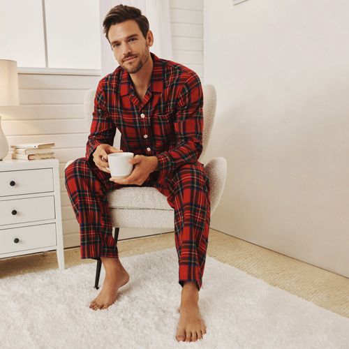 Nautica Plaid Pajama Pants Unisex Adult Red & Black Sleepwear