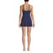 Women's Chlorine Resistant V-neck Tulip Wrap Swim Dress One Piece Swimsuit, Back