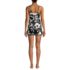 Women's V-neck Tulip Wrap Swim Dress One Piece Swimsuit, Back