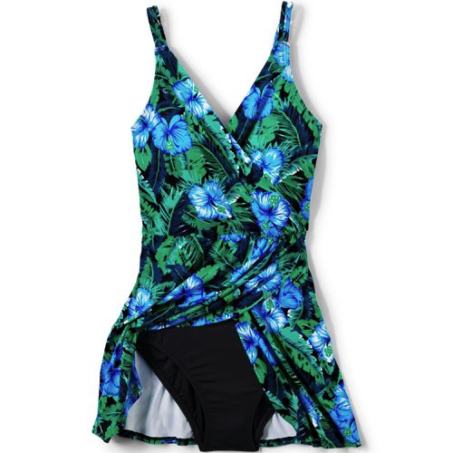 Women's Tulip Wrap Mini Swim Dress One Piece Swimsuit, alternative image