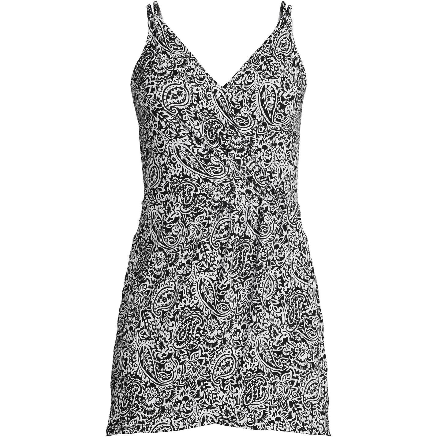 Women's V-neck Tulip Wrap Swim Dress One Piece Swimsuit