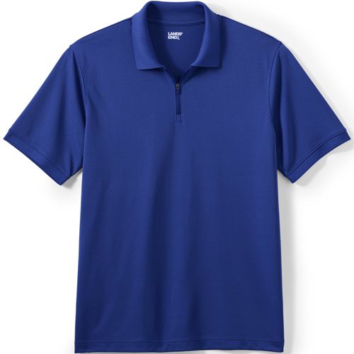 Unisex Short Sleeve Basic Polyester Zip Polo