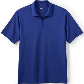 Unisex Short Sleeve Basic Polyester Zip Polo | Lands' End Business Uniforms