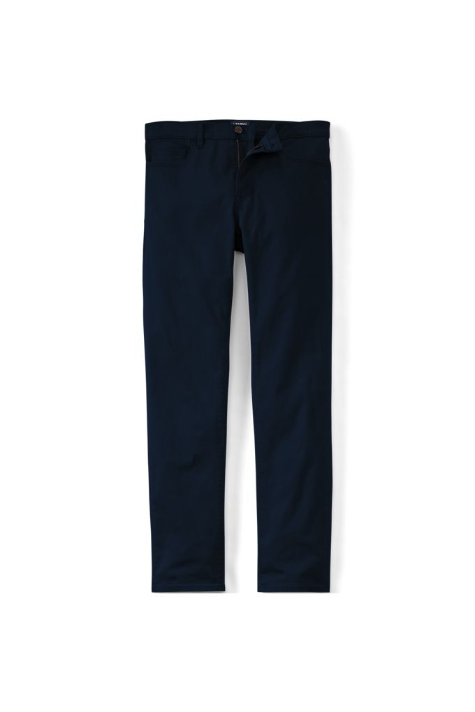 Men's Travel Kit Slim Fit 5 Pocket Pant - Lands' End - Blue - 34