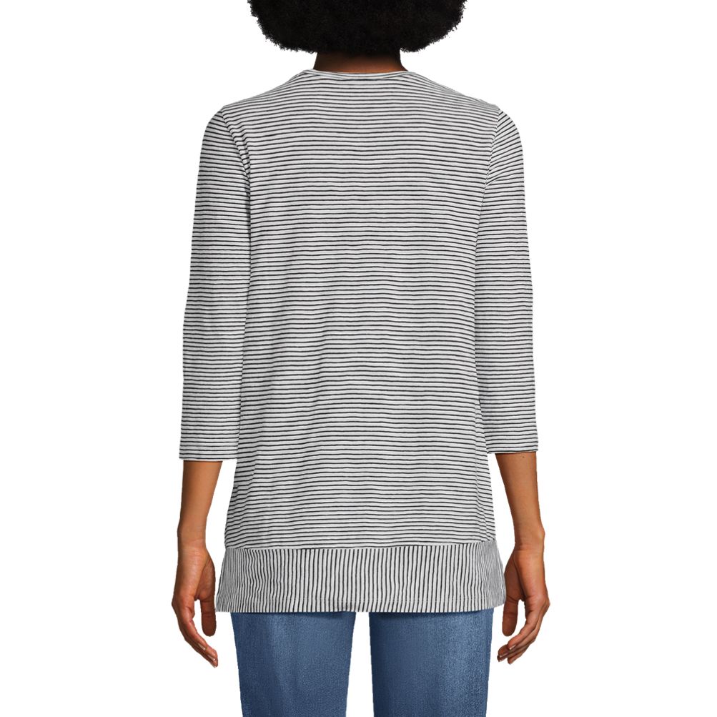 Women's 3/4 Sleeve Slub Jersey Swing Tunic | Lands' End