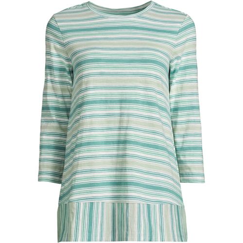 Women's 3/4 Sleeve Slub Jersey Swing Tunic | Lands' End