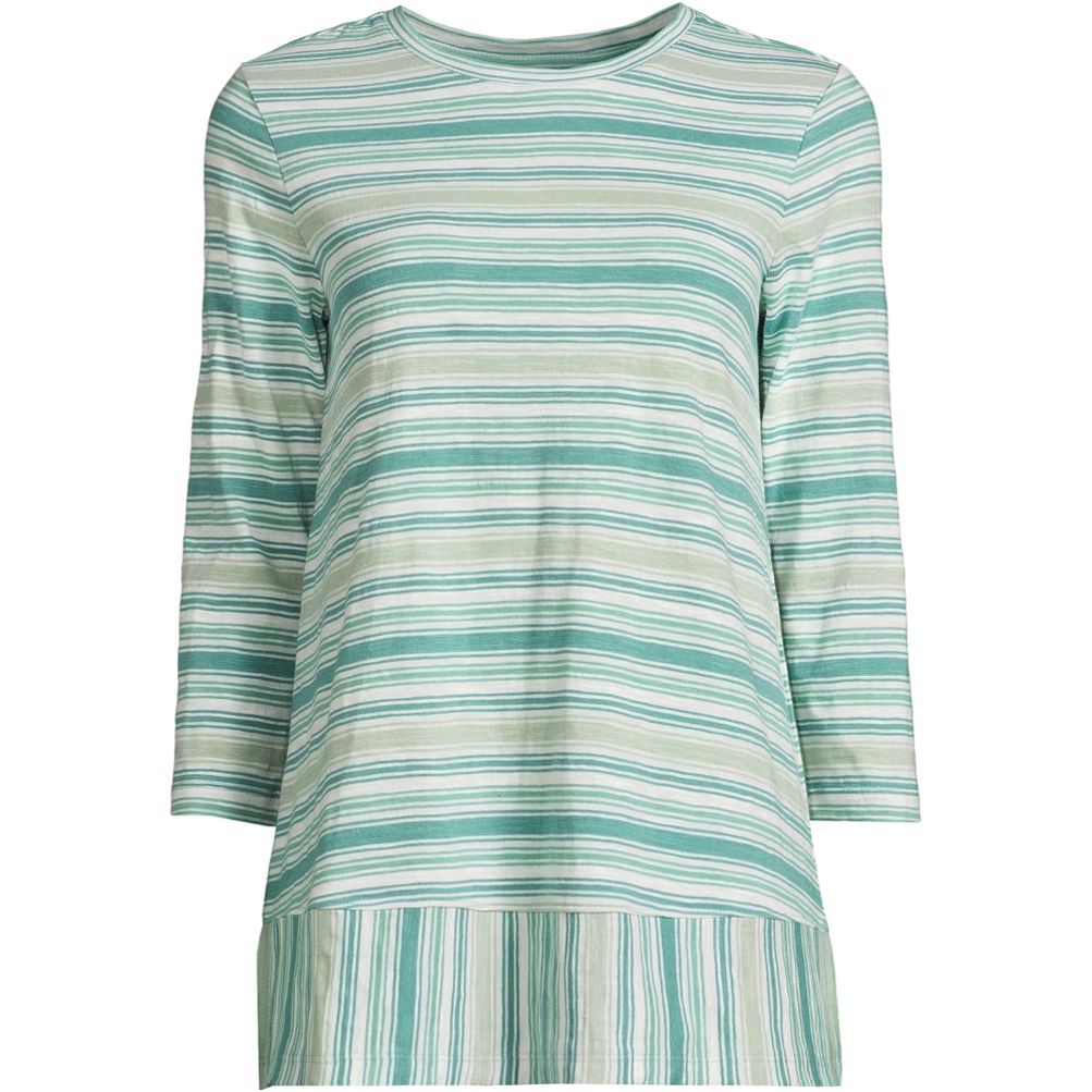 Women's 3/4 Sleeve Slub Jersey Swing Tunic | Lands' End