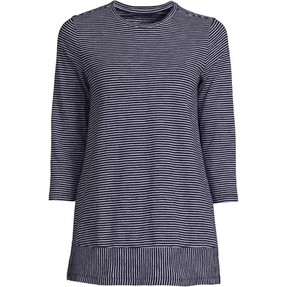 Women's 3/4 Sleeve Slub Jersey Swing Tunic - primary