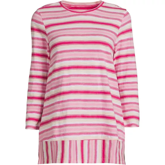 Women's 3/4 Sleeve Slub Jersey Swing Tunic - primary