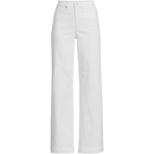 Lands' End Fit 2 White Jean Trouser Pants Women's Size 10 Pockets