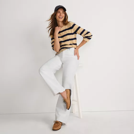 Women's High Rise Wide Leg Denim Jeans - primary