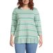 Women's Plus Size 3/4 Sleeve Slub Jersey Swing Tunic, Front