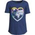 Girls Short Sleeve Curved Hem Graphic Tee Shirt, Front